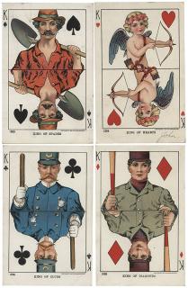 Appraisal: Set of Eight American Playing Card Postcards New York Ullman