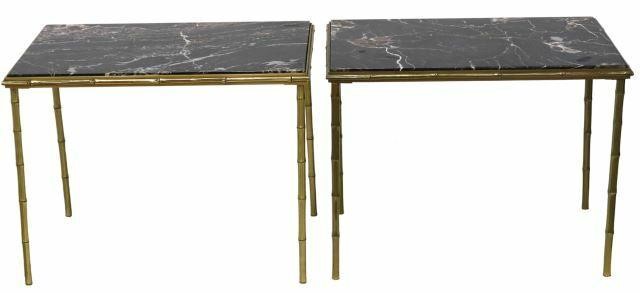 Appraisal: pair French modern side tables in the manner of Maison