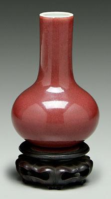 Appraisal: Chinese sang de boeuf bottle vase strawberry glaze base with