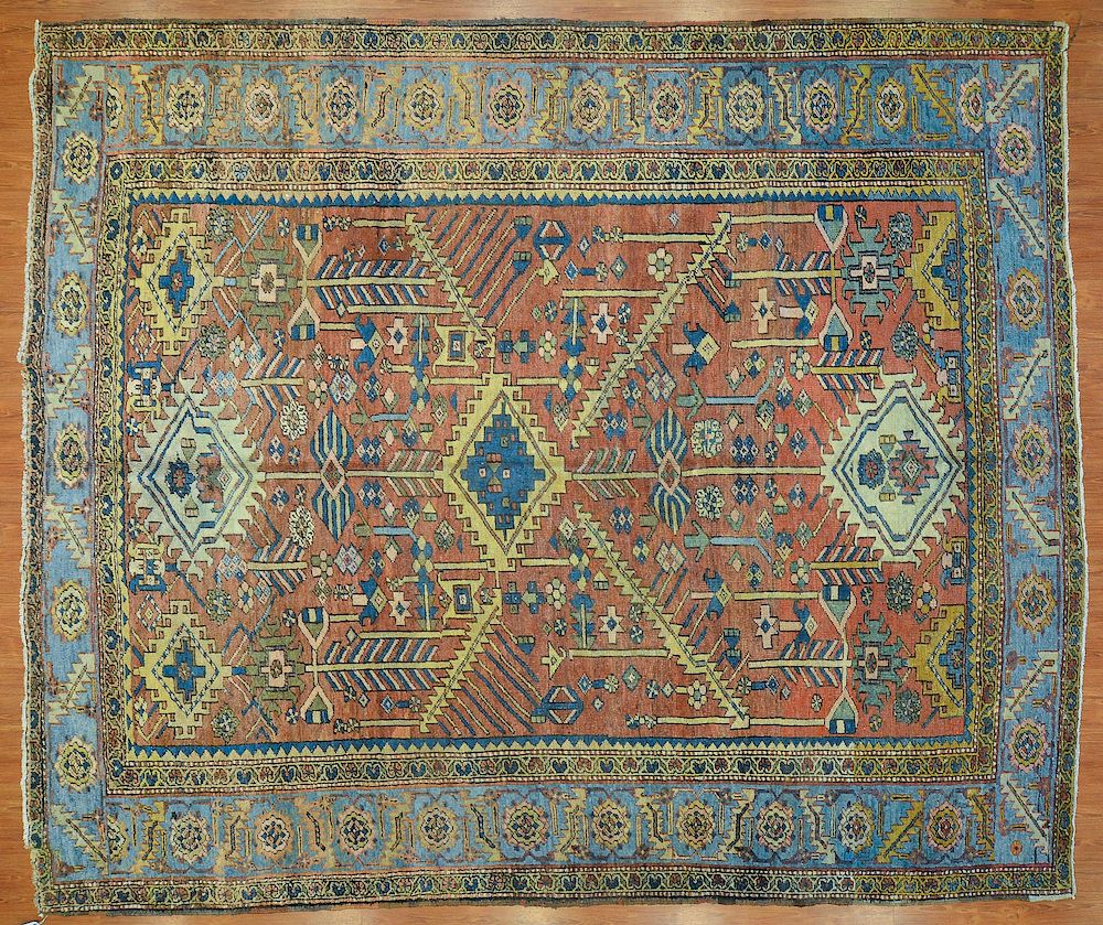 Appraisal: Antique Herez carpet approx x Persia circa Condition Repaired ends