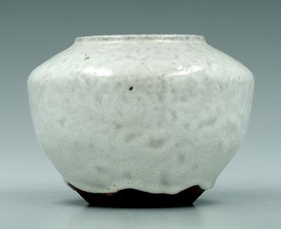 Appraisal: Ben Owen rose bowl foamy white glaze impressed Ben Owen