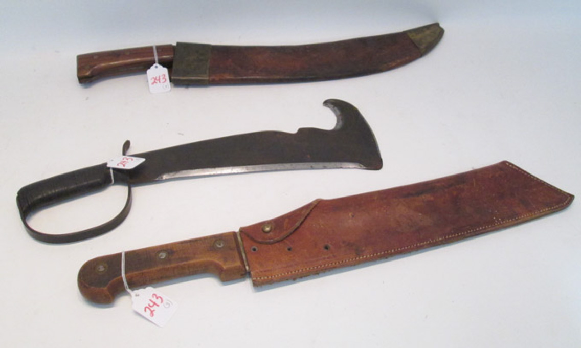 Appraisal: THREE MACHETE'S Collins Co US Army engineers bolo knife No