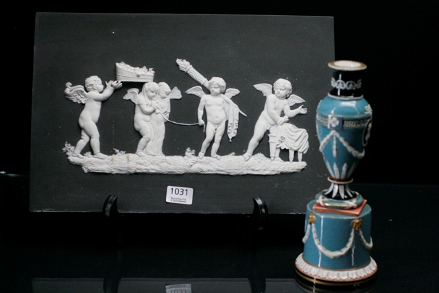 Appraisal: A Wedgwood black and white Jasperware plaque featuring the marriage