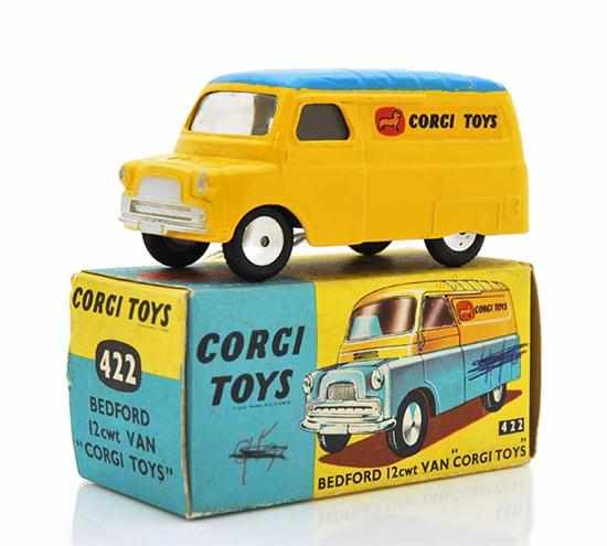 Appraisal: CORGI BEDFORD CWT VAN YELLOW WITH BLUE ROOF ONE TOUCH