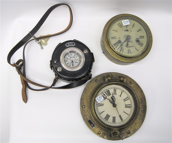 Appraisal: THREE ROUND CLOCKS watchman's recording clock by Detex Watchclock Corp