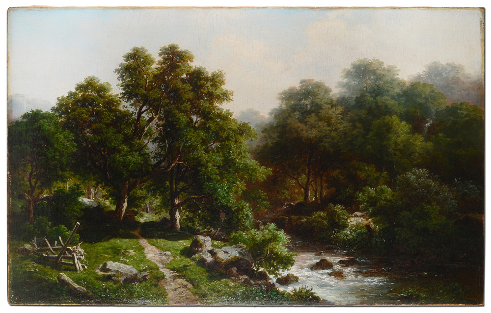 Appraisal: BUTLER Joseph Green American - Lush Wooded Landscape with Stream