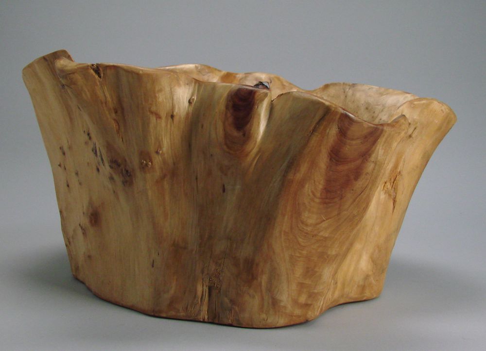 Appraisal: LARGE TREENWARE BOWL In natural form Height Width Depth