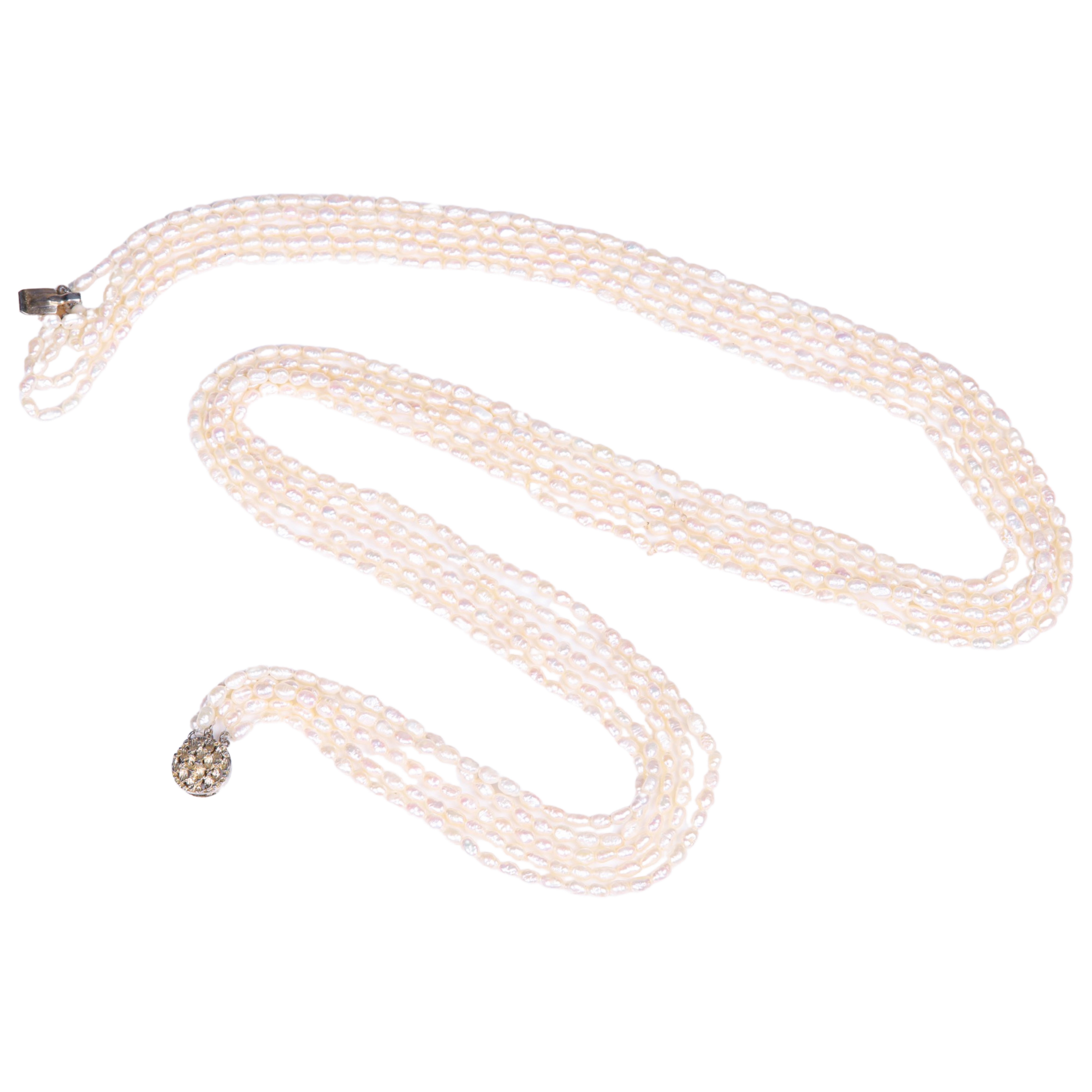 Appraisal: -Strand freshwater pearl necklace silver marked gold tone closure L