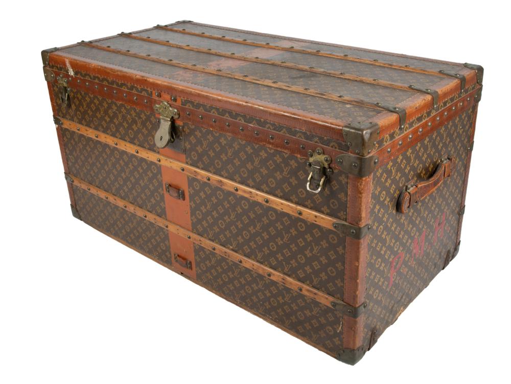 Appraisal: LOUIS VUITTON STEAMER TRUNKnumbered Provenance The Estate of Bob Gibson