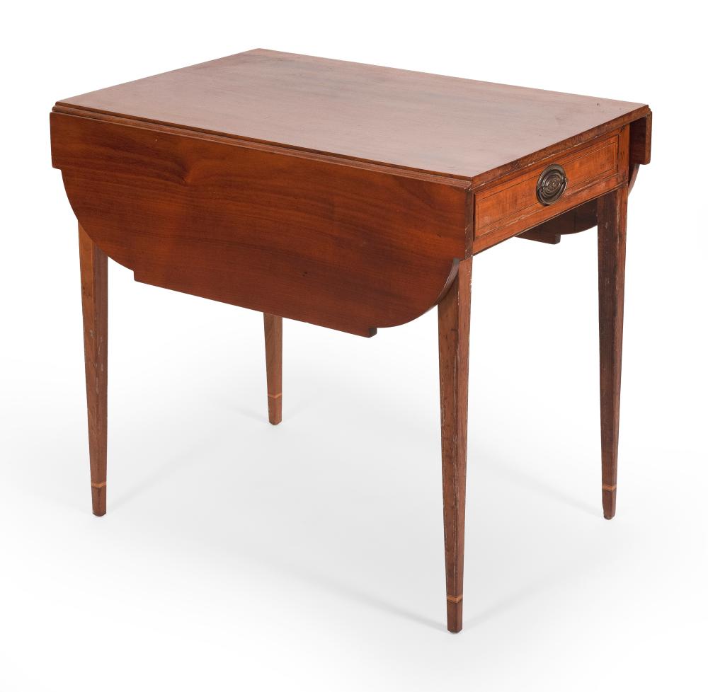 Appraisal: HEPPLEWHITE PEMBROKE TABLE AMERICA CIRCA HEIGHT WIDTH DEPTH HEPPLEWHITE PEMBROKE