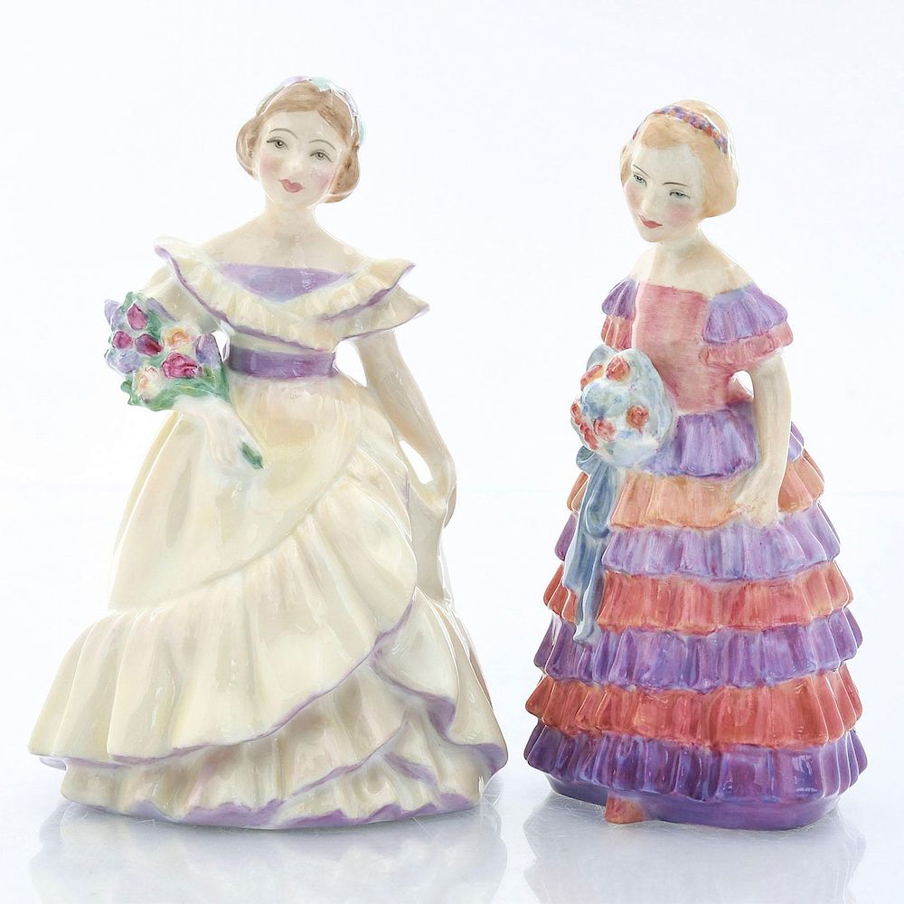 Appraisal: PAIR OF ROYAL DOULTON FIGURINES The Bridesmaid HN The Little