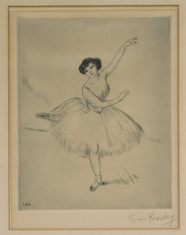 Appraisal: Louis Kronberg Impressionist Ballet Dancer Etching United States France -