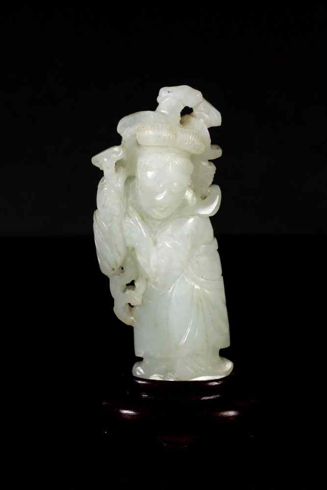 Appraisal: CHINESE JADE FIGURINE - th - th c Chinese White