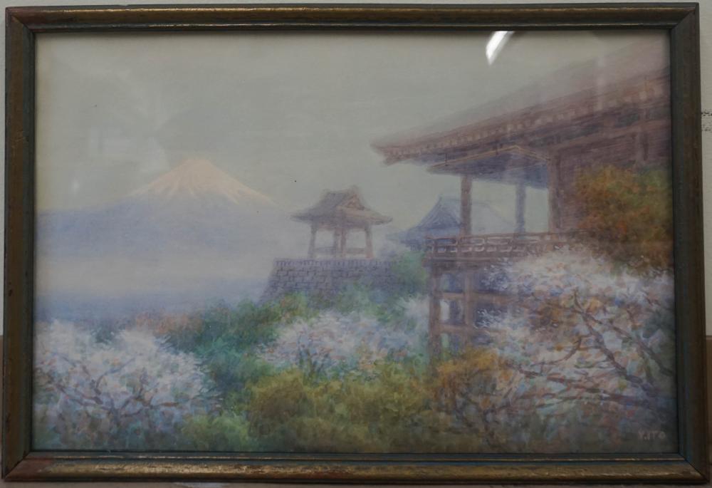 Appraisal: ITO YOSHIHIKO JAPANESE VIEW OF MT FUJI WATERCOLOR ON PAPER