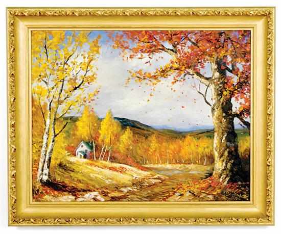 Appraisal: Gladys L Salamone New Mexico th century AUTUMN oil on