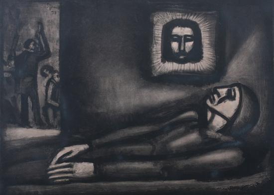 Appraisal: GEORGES ROUAULT French - DE PROFUNDIS Plate etching and aquatint