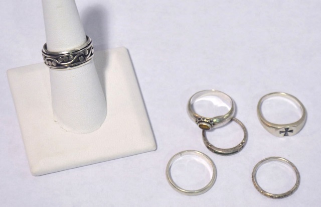 Appraisal: Tray Sterling Silver Rings Troy oz