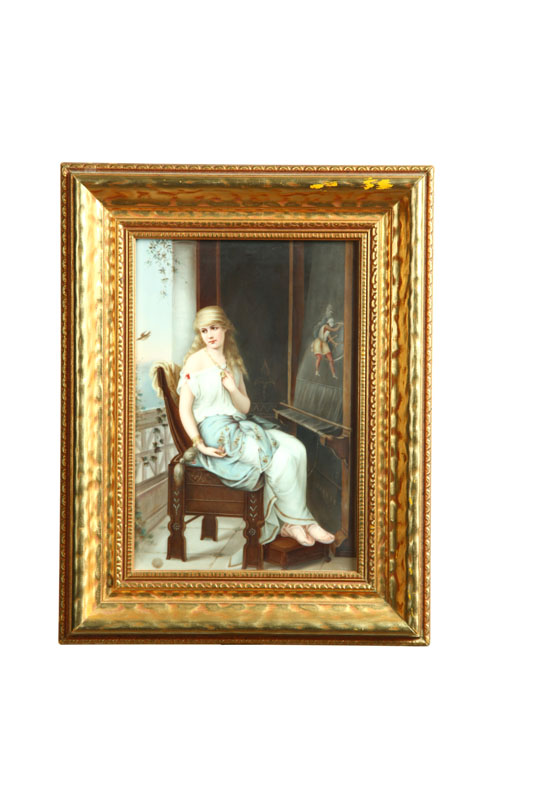 Appraisal: PAINTING ON PORCELAIN PLAQUE Germany late th-early th century Hand