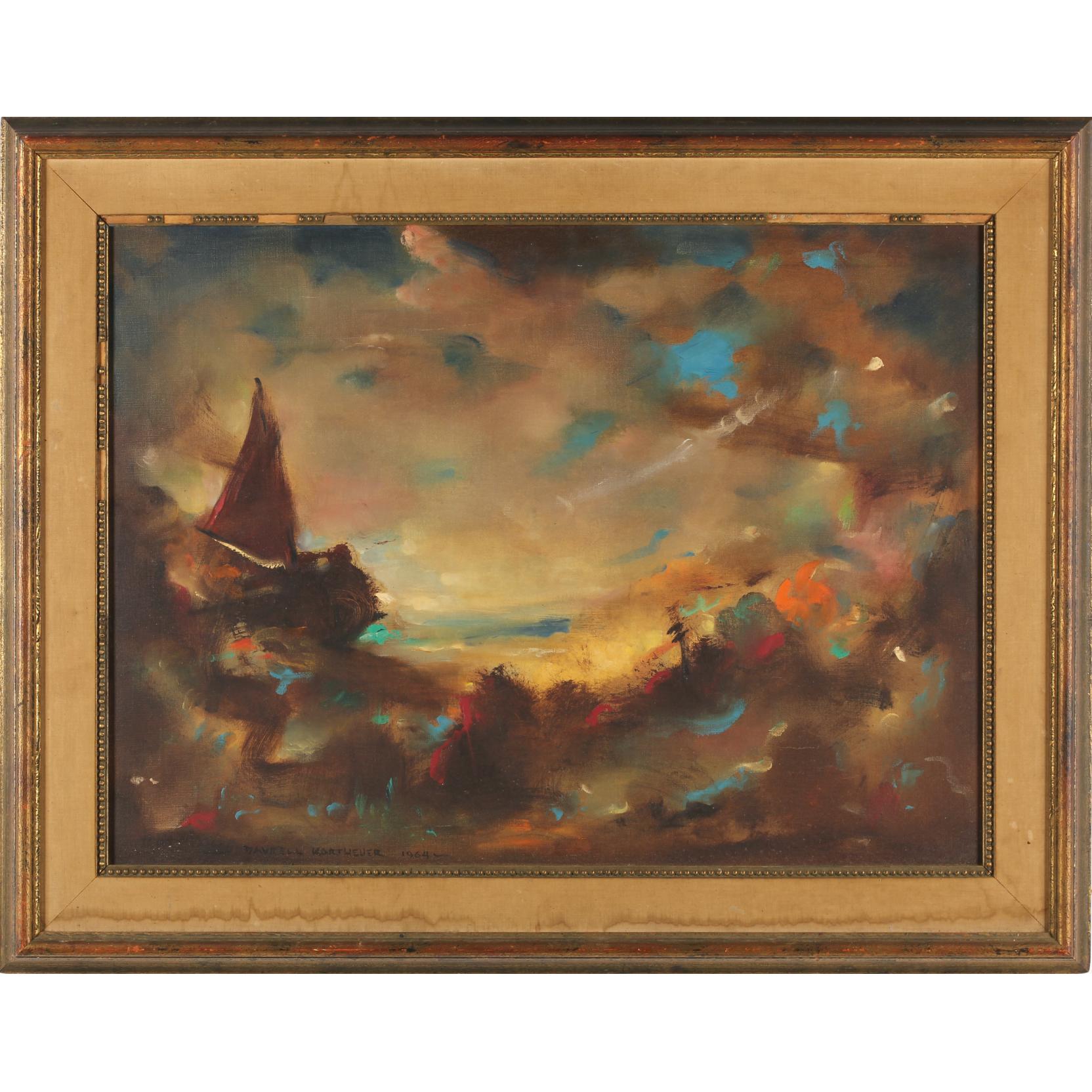 Appraisal: Dayrell Kortheuer NY NC - The Flying Dutchman oil on