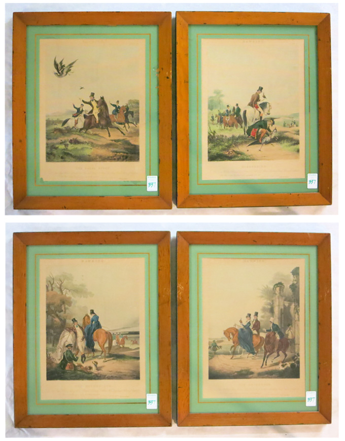 Appraisal: SET OF FOUR RICHARD GILSON REEVE BRITISH - AQUATINTS Hawking