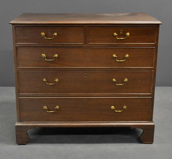 Appraisal: - English Chippendale mahogany chest of drawers circa h x