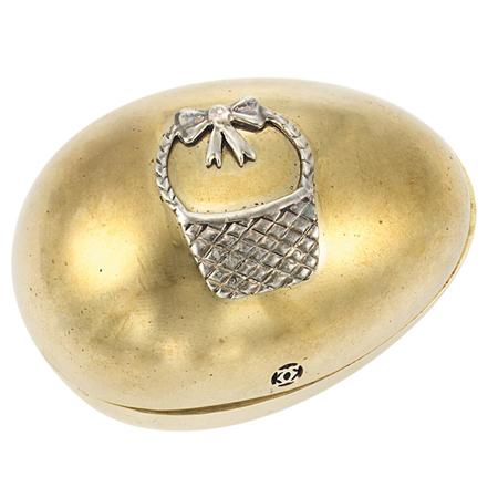 Appraisal: Bronze Sterling Silver and Gold Easter Egg Desk Objet Cartier