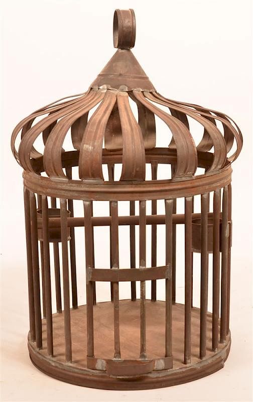 Appraisal: th Century Tin Bird Cage th Century Tin Bird Cage