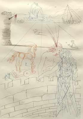 Appraisal: Image by Salvador Dali Paris and Helen of Troy Five