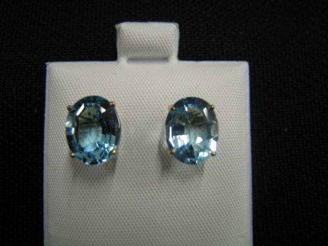 Appraisal: Blue Topaz Earrings elegant oval gems totaling carats in k