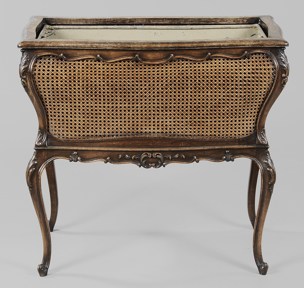 Appraisal: Provincial Louis XV Style Carved and Caned Planter French late-