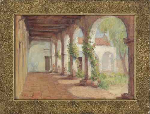 Appraisal: Frederick Carl Smith American - oil on board courtyard in