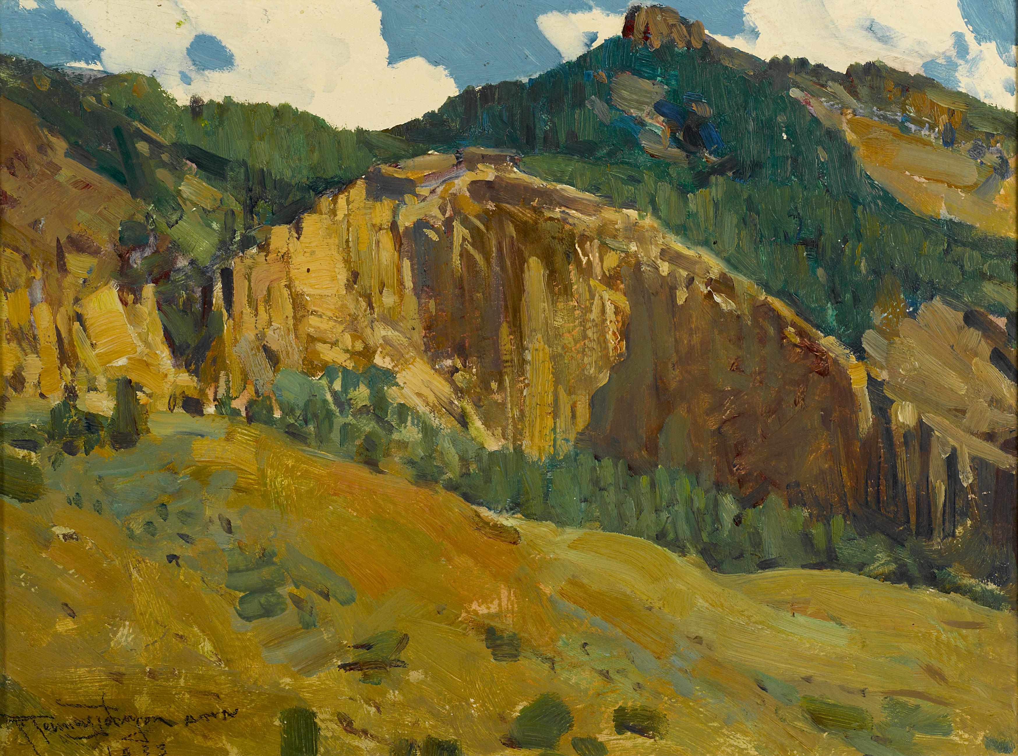 Appraisal: Frank Tenney Johnson American - Mountains and cliffs signed and