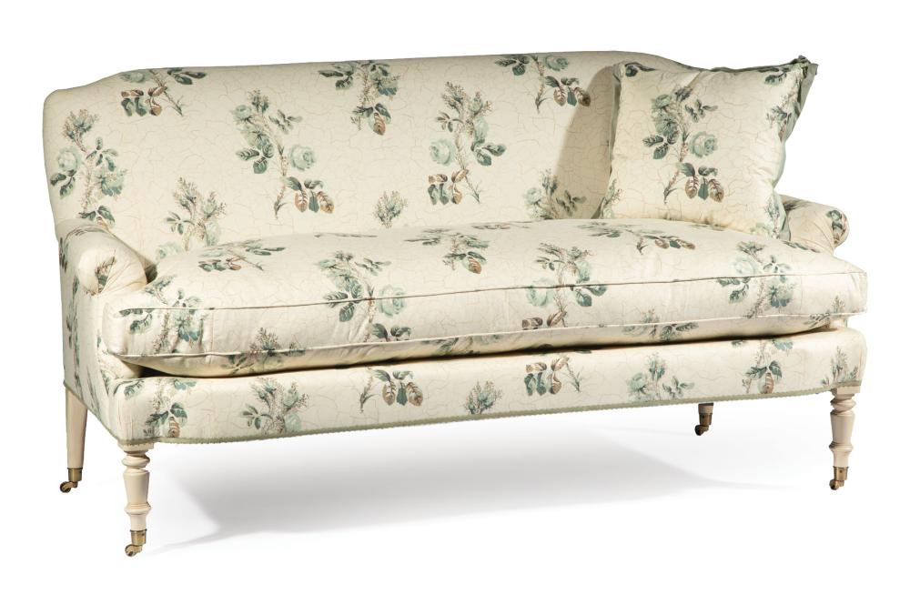 Appraisal: Suzanne Allen Custom-Made Sofa upholstered in Fleurons de Helene Eloise