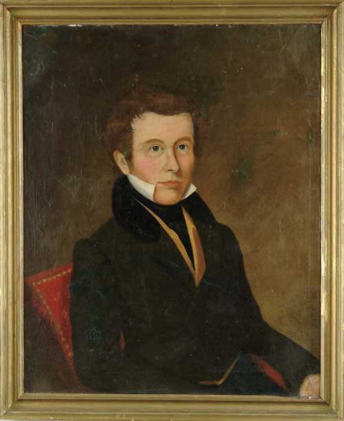 Appraisal: UNSIGNED American th Century PORTRAIT OF A SEATED GENTLEMAN Half