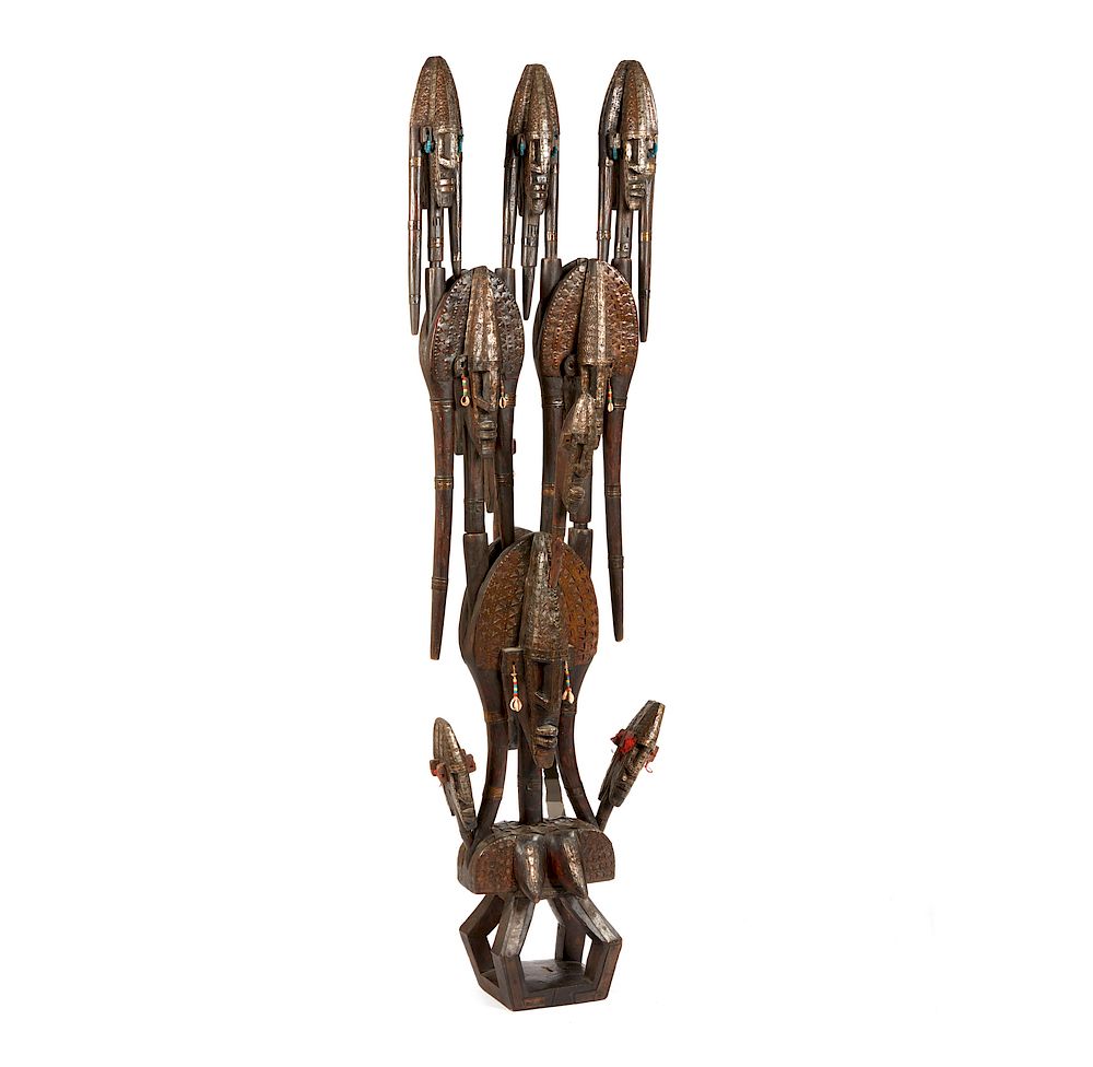 Appraisal: Bambara Marionette Figural Base with Dance Wands Bambara Marionette figural