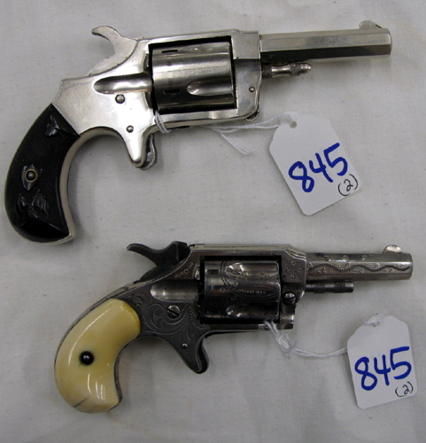 Appraisal: TWO SINGLE ACTION SPUR TRIGGER REVOLVERS red Jacket No octagonal