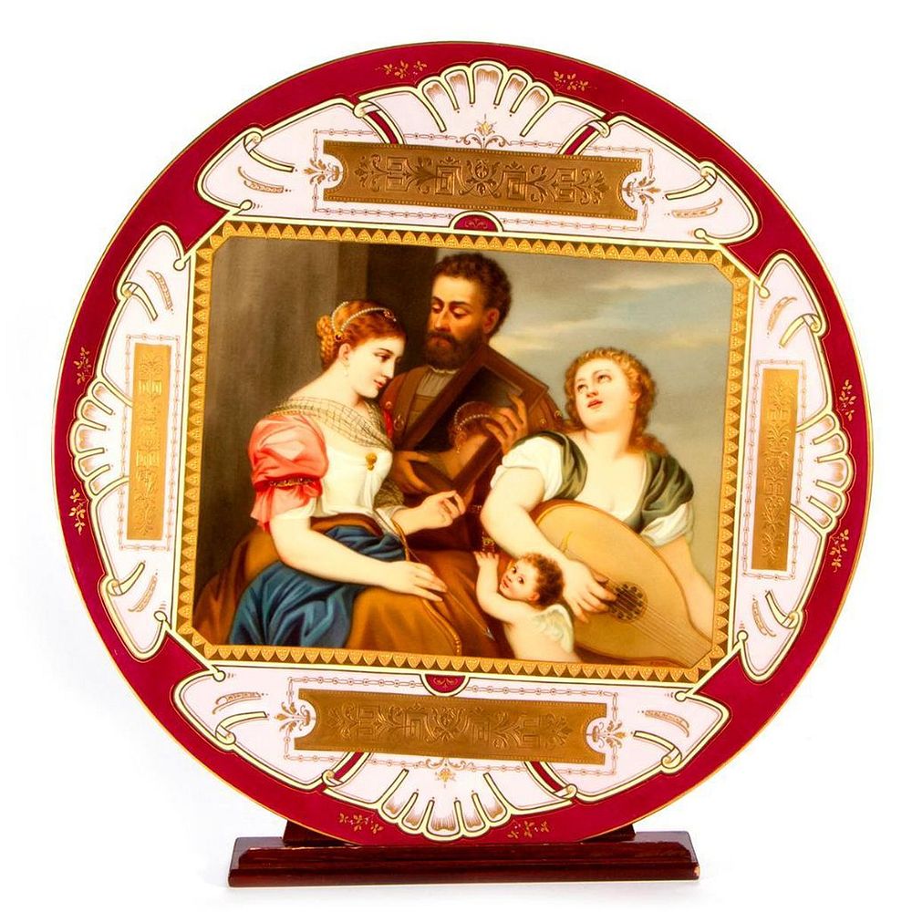 Appraisal: A Vienna porcelain charger A Royal Vienna porcelain charger depicting