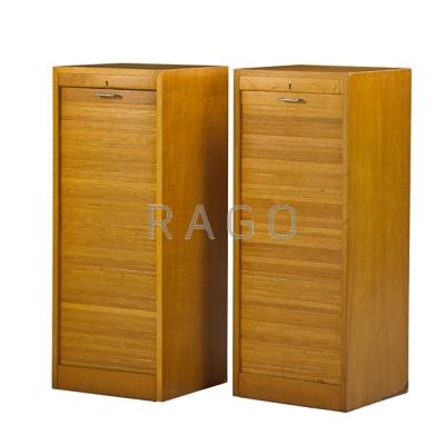 Appraisal: HANS WEGNER - FDB MOBLER Pair of tambour cabinets Denmark