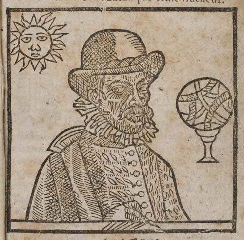 Appraisal: Les Propheties Woodcut vignette of Nostradamus on general and divisional