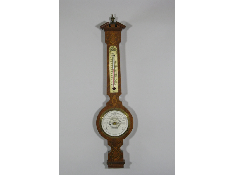 Appraisal: Vintage Barometer Thermometer mahogany with inlay x