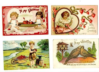 Appraisal: Lot Post Cards - Valentines - Primarily ca - -