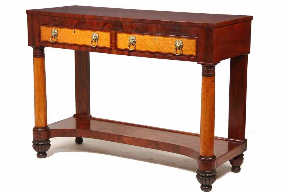 Appraisal: NEW YORK PIER TABLE - Classical Mahogany and Figured Maple