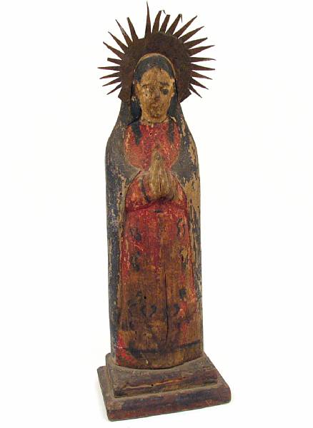 Appraisal: A Spanish Colonial Madonna Santos figure height in