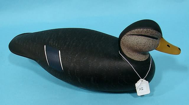 Appraisal: Black Duck decoy made by Dan Burns stamped DB