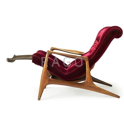 Appraisal: VLADIMIR KAGAN b KAGAN-DREYFUSS Adjustable lounge chair with retracting leg