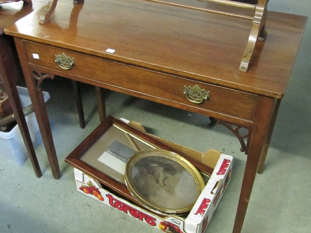 Appraisal: Mahogany single drawer side table