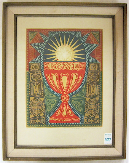 Appraisal: DORR BOTHWELL LIMITED EDITION SILKSCREEN California - titled The Cup