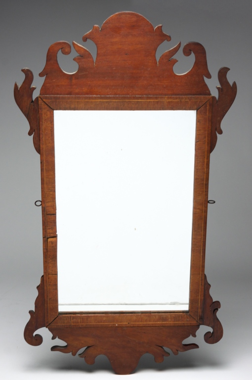 Appraisal: ENGLISH CHIPPENDALE SCROLLED MIRROR Ca mahogany with pine secondary Nicely