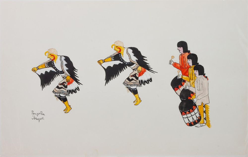 Appraisal: Thomas Vigil Pan Yo Pin Tesuque - Untitled Eagle Dancers