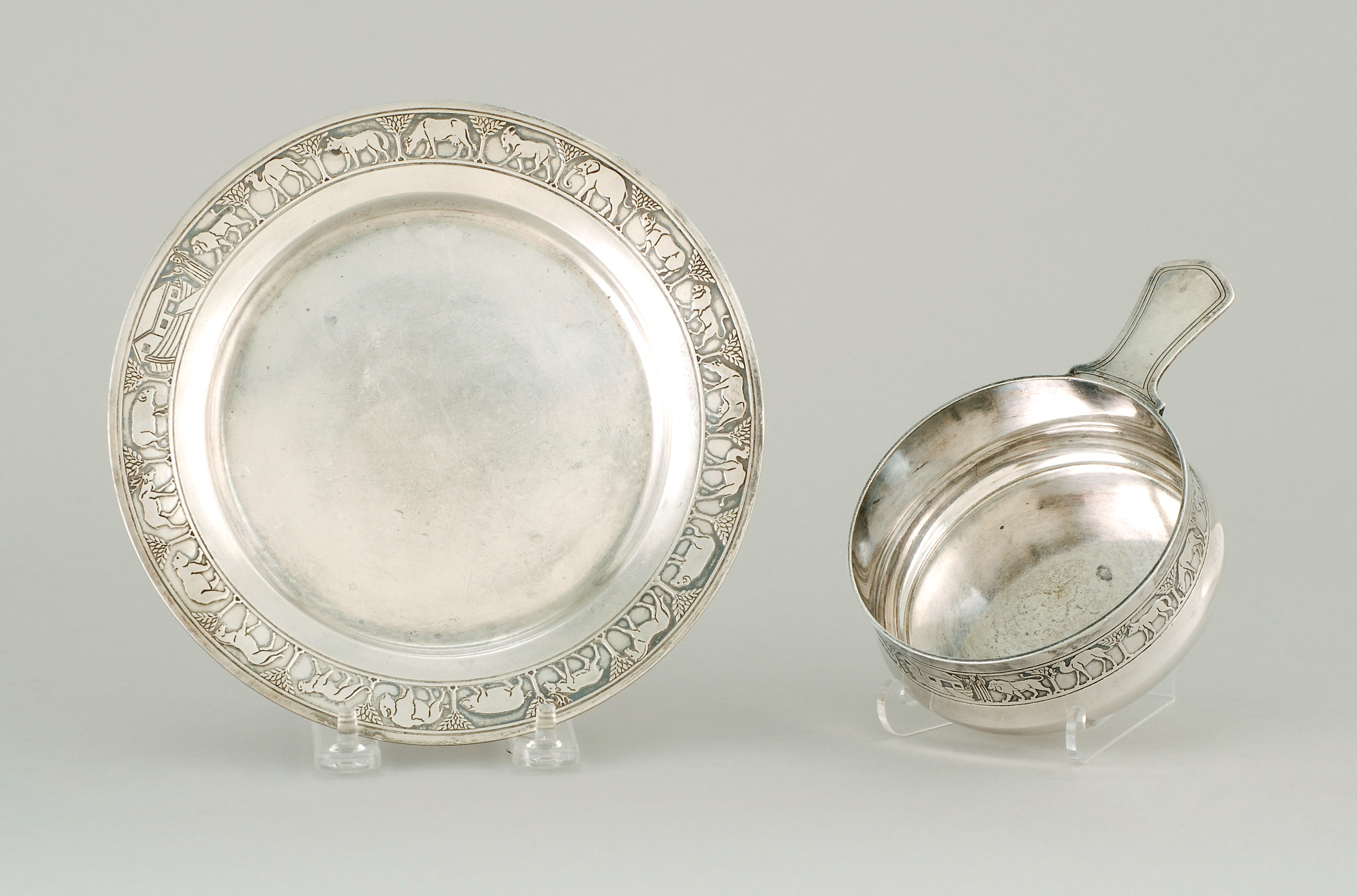 Appraisal: TIFFANY CO STERLING SILVER BABY'S PORRINGER AND PLATE New York